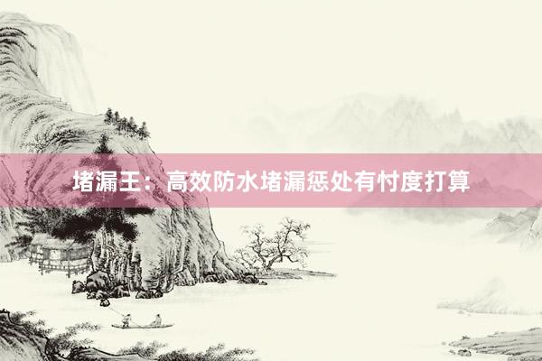 堵漏王：高效防水堵漏惩处有忖度打算