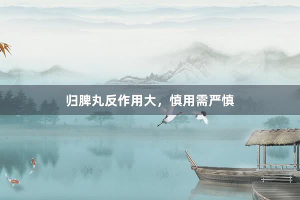 归脾丸反作用大，慎用需严慎
