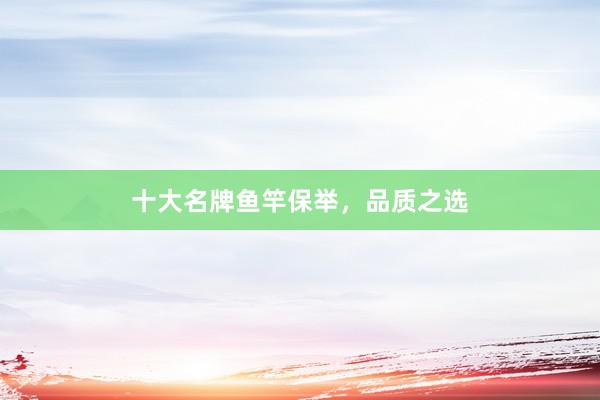 十大名牌鱼竿保举，品质之选